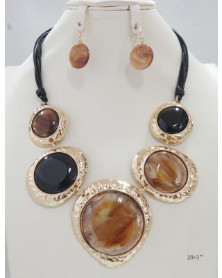 YNE5093 BN BROWN NECKALACE SET