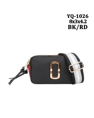 YQ-1026 BK/RD CROSSBODY BAG