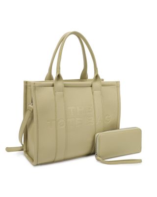 ZMW-5321 LGN  TOTE BAG  DESIGNER BAG WITH WALLET