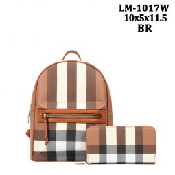 LM-1017W BR PLATE BACKPACK WITH WALLET