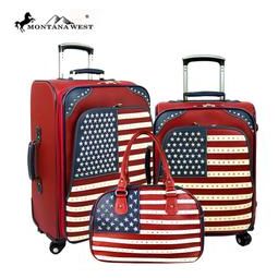US04-L1/2/3 Montana West American Pride Collection 3 PC Luggage Set