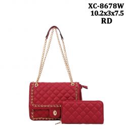 XC-8678W RD SHOULDER BAG WITH WALLET